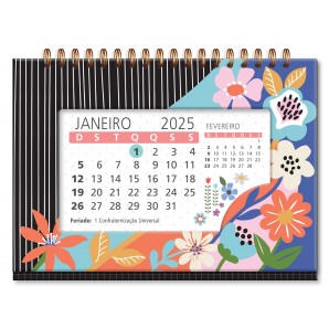 Calendario De Mesa Jardim Das Cores