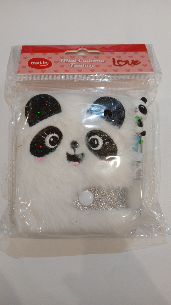 Mini Caderno Love Panda-Bt 1+Caneta 4 Cores(Rx,Rs,Vd,Az)