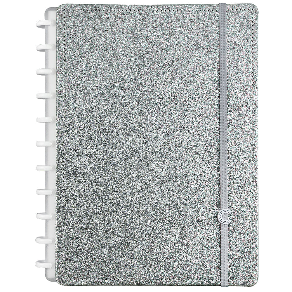 Caderno Lets Glitter Silver - Grande