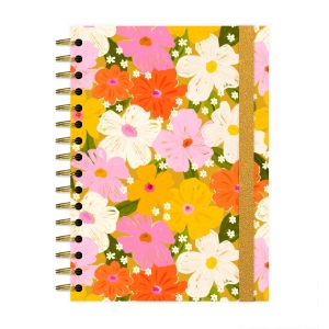 Caderno A5 - Floral Amarelo