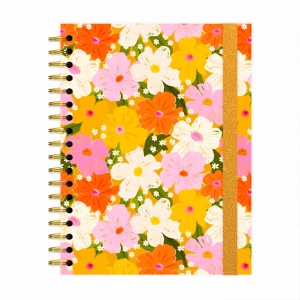 Caderno Colegial - Floral Amarelo Miolo:96 Folhas