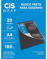 Bloco Preto A4 Desenho 180G 23F 7959R