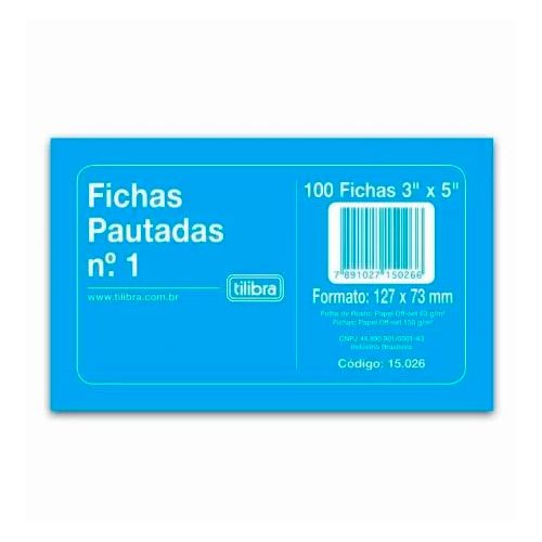 Ficha Pautada N1 3X5 100F