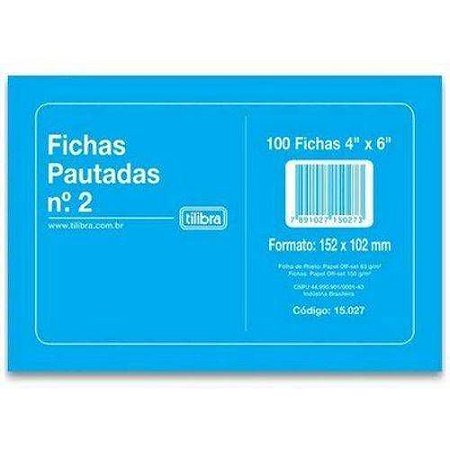 Ficha Pautada N2 4X6 100F