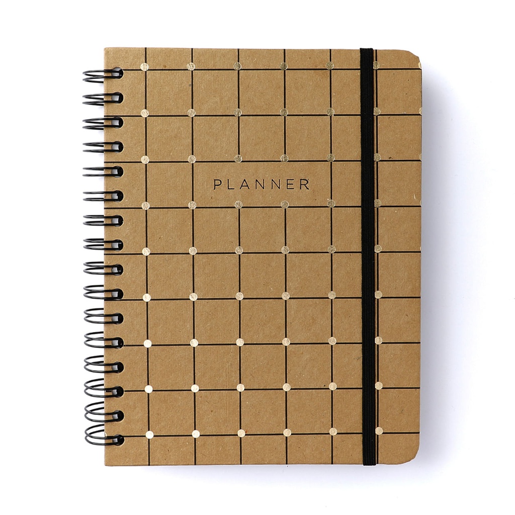 Planner Permanente Wire-O Kraft Semanal Notas A5 Linha E Ponto