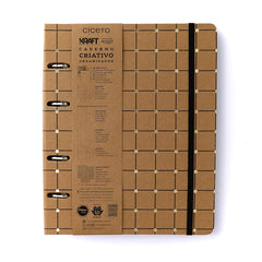 Caderno Criativo Argolado Kraft Pautado 17X24 Linha E Ponto