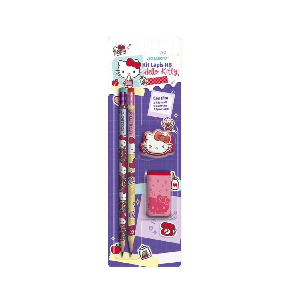 Kit Lapis Hb Hello Kitty 2 Lapis/Apontador/Borracha