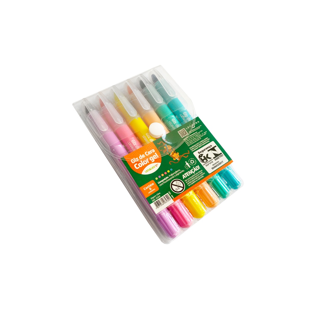 Giz De Cera Color Gel 6 Cores