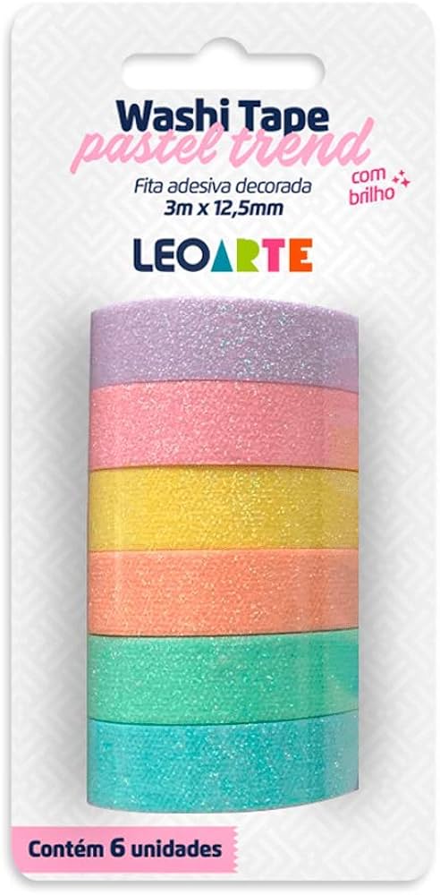 Washi Tape Pastel Trend Brilho 12,5Mm X 3 M