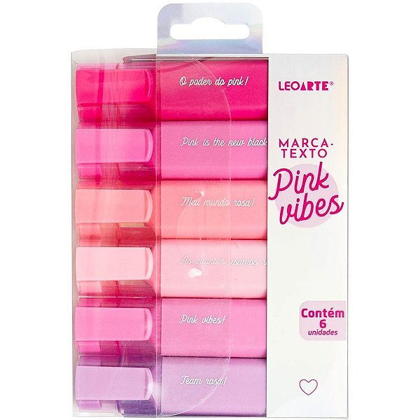 Marca Texto Pink Vibes 6 Cores - Leoarte