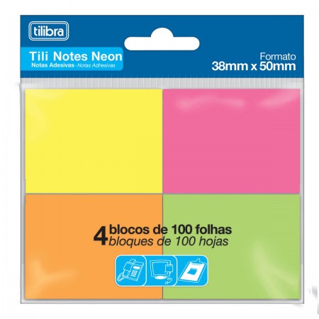 Tili Notes 38X50Mm 4C Neon Bl