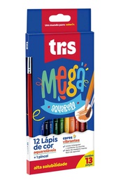 [7897476678528] Lapis Cor Tris Mega Aquarela 12  Cores