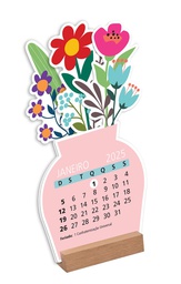 [00002354] Calendario De Mesa Vasinho Flores