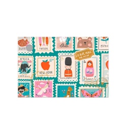 [24B-34] Bloco Com Caneta - Stamps Azul