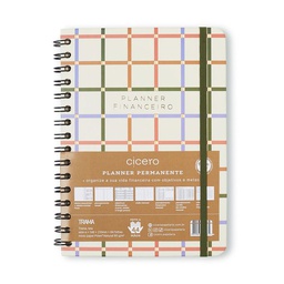 [7899866825475] Planner Permanente Wire-O Trama Financeiro A5 Teia