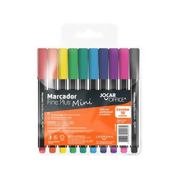 [7897256242475] Marcador Mini Fineliner Ponta 0.4 Estojo  10 Cores