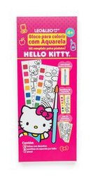 [7897256218258] Bloco De Colorir  Aquarela Hello Kitty - Oppbag - 12 Folhas - 6 Pastilhas + Pincel