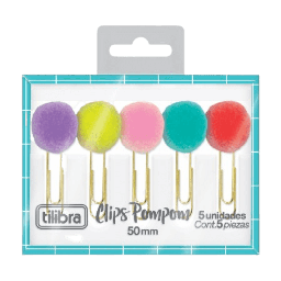 [7891027315269] Clips 50Mm Pompom Color Bl/5